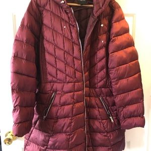 Lane Bryant down coat in cranberry size 22/24